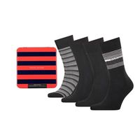 Tommy Hilfiger Men Sokken Tin Giftbox Black 4-Pack-43/46