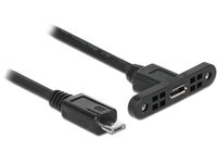 DeLOCK 85245 0.25m, 2xUSB2.0 Micro-B 0.25m Micro-USB B Micro-USB B Zwart USB-kabel