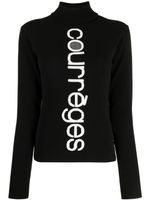 Courrèges pull en maille intarsia à col montant - Noir - thumbnail