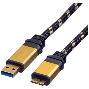 ROLINE GOLD USB 3.0 kabel, type A Male naar Micro B Male 2,0m