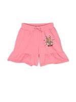 Moschino Kids short volanté à imprimé graphique - Rose