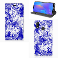 Mobiel BookCase Huawei P Smart Plus Angel Skull Blauw - thumbnail