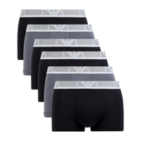 Emporio Armani 6-pack boxershorts trunk - zwart/grijs