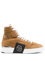 Philipp Plein baskets montantes à logo - Tons neutres - thumbnail