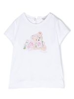 Monnalisa t-shirt en coton à imprimé ourson - Blanc