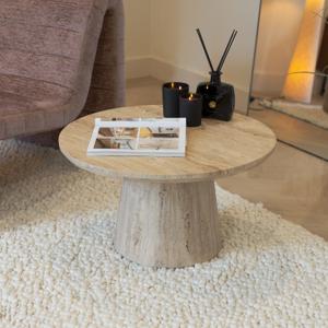 Sohome Ronde Salontafel Rachelle Travertin, 70cm - Beige