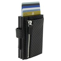 ÖGon Kaarthouder Cascade Rits Snap 9,7 Cm Leer Titanium/zwart