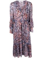 DVF Diane von Furstenberg robe portefeuille à imprimé peau de serpent - Multicolore