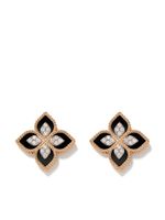 Roberto Coin boucles d'oreilles Princess Flower en or rose 18ct ornées de diamants - thumbnail