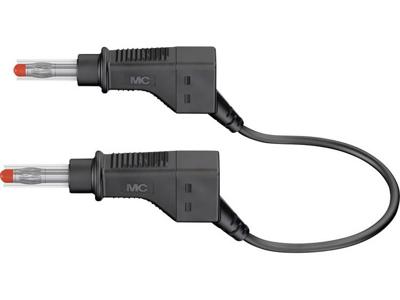 Stäubli 66.9405-05021 Veiligheidsmeetsnoer [Banaanstekker 4 mm - Banaanstekker 4 mm] 0.50 m Zwart 1 stuk(s)