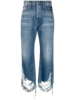 Stella McCartney jean droit à effet usé - Bleu