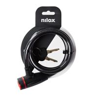 Nilox Cable Lock Fietsslot met stalen kabel en afdekking van zachte kunststof, lengte 1,3 m, 2 sleutels inbegrepen
