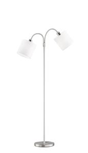 Fischer & Honsel Dubbele leeslamp Cozy met witte kap 40326