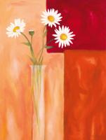 Kunstdruk Günter Gohn - Margeriten mit Siena-Braun 60x80cm