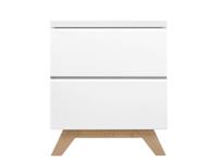 Bopita Lynn nachtkastje greeploos - Wit/Naturel