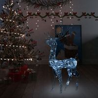 Kerstversiering rendier 140 LED's koudwit 120 cm acryl - thumbnail