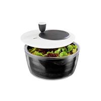 GEFU 28170 slacentrifuge Rotare – met zwengelaandrijving en zeefinzet – geïntegreerde schenktuit voor het water – 3-delig