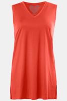 Ulla Popken Top, V-hals, brede bandjes, zijsplitten - Grote Maten