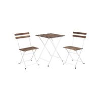 Bistro set Rhodos - bruin/wit - 3-delig