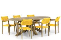 Lifestyle Dallas/Boston 240 cm ovaal dining tuinset 7-delig