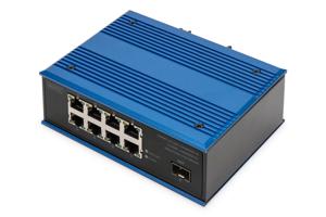 Digitus DN-651137 netwerk-switch Unmanaged Gigabit Ethernet (10/100/1000) Power over Ethernet (PoE) Zwart, Blauw