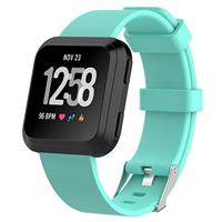 By Qubix - Compatible met Fitbit Versa 1/2 & Lite rubberen sport bandje - Groen - Compatible fitbit bandje