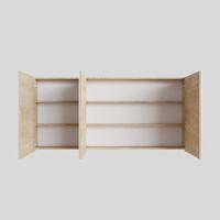 Spiegelkast BWS Cube 150x70x16 cm 3 Deuren Washed Oak