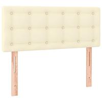 vidaXL Hoofdbord LED 100x5x78/88 cm kunstleer crèmekleurig, hoofdeinde, houten hoofdeinde, bedonderdeel, houten hoofdbord, slaapkamermeubel