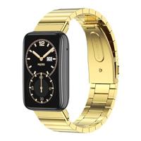 By Qubix - Stalen schakelband - Goud - Compatible met Xiaomi Smart band 7 Pro - Compatible Xiaomi bandje