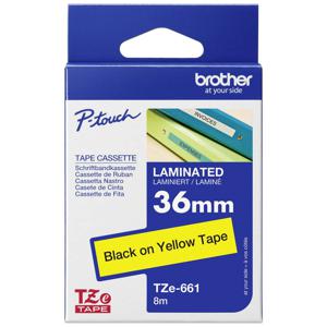 Brother TZe-661 Labeltape Tapekleur: Geel Tekstkleur: Zwart 36 mm 8 m