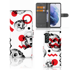 Telefoonhoesje met Naam Samsung Galaxy S22 Plus Skull Red