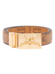 MCM ceinture à plaque logo - Marron