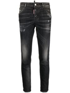 DSQUARED2 jean skinny court à taille basse - Noir