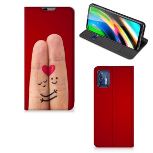 Motorola Moto G9 Plus Hippe Standcase Liefde - Origineel Romantisch Cadeau