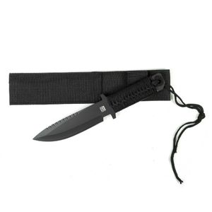 Survival mes met nylon hoes zwart 27 cm