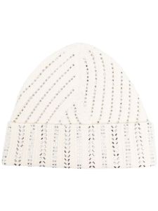 Ermanno Scervino bonnet à ornements en cristal - Blanc