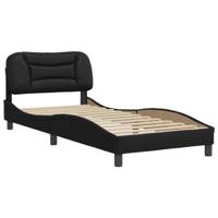 vidaXL Bedframe met hoofdbord kunstleer zwart 90x190 cm, bed, bed ombouw, tweepersoonsbed, bedbodem, slaapkamermeubel, 2 persoonsbed, logeerbed
