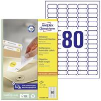 Avery-Zweckform L4732REV-100 Etiketten 35.6 x 16.9mm paper white 8000 St. Wiederablösbar Universal