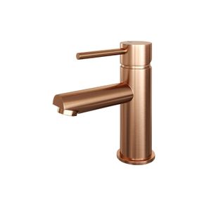 Wastafelmengkraan Brauer Copper Edition Coldstart Opbouw Laag Ronde Hendel Geborsteld Koper PVD Brauer