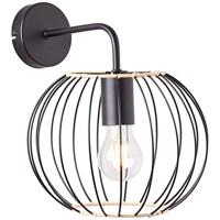 BRILLIANT lamp, Silemia wandlamp zwart mat, 1x A60, E27, 52W, geschikt voor LED lampen