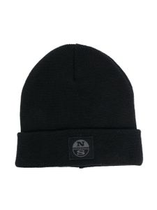 North Sails Kids bonnet en maille à patch logo - Noir