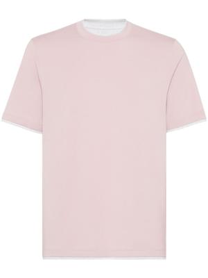 Brunello Cucinelli Gelaagd katoenen T-shirt - Roze