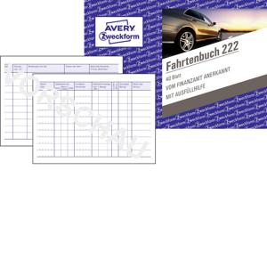 Avery-Zweckform 222 DIN A6 liggend Ritregistratieboek Aantal paginas: 40 Wit 40 vellen