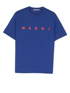 Marni Kids t-shirt à logo imprimé - Bleu