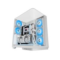 MARS GAMING MC-INFINIO, Gaming Behuizing ATX, Gebogen Frameloos Gehard Glas, 2x 120mm ARGB Ventilatoren, Verticale GPU-Montage, Ondersteuning voor Waterkoeling tot 360mm, USB-C, Wit