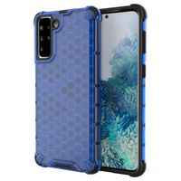 Honeycomb Armored Samsung Galaxy S22 5G Hybrid Case - Blauw - thumbnail