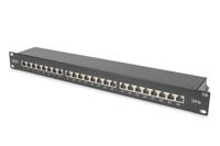 Digitus DN-91624S-EA-B 24 poorten Netwerkpatchpaneel 483 mm (19) CAT 6A, CAT 6a (losse kabel CAT 7) 1 HE Ingericht - thumbnail