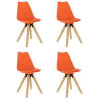 Vidaxl Eetkamerstoelen 4 St Oranje