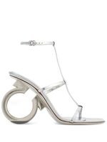 Ferragamo sandales Elina 105 mm à fini métallisé - Argent