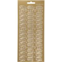 Creotime foliestickers Petten 36 stuks goud